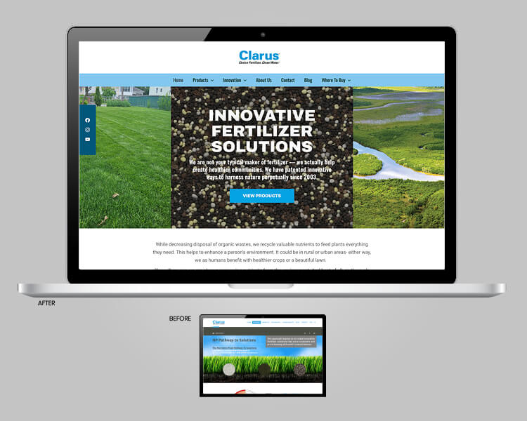 Website design - Clarus Fertilizer